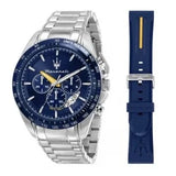 Maserati Traguardo Chronograph Modena Edition Blue Dial Silver Steel Strap Watch For Men - R8871612039 Buy Now By Maserati