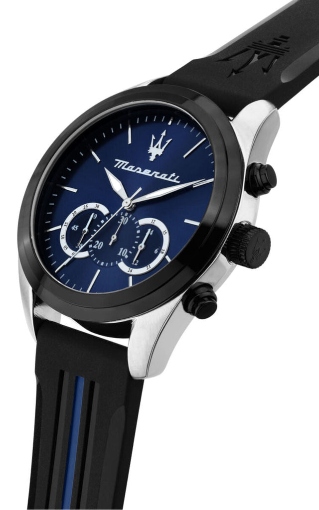 Maserati Traguardo Chronograph Blue Dial Black Silicone Strap Watch For Men - R8871612044 Buy Now By Maserati