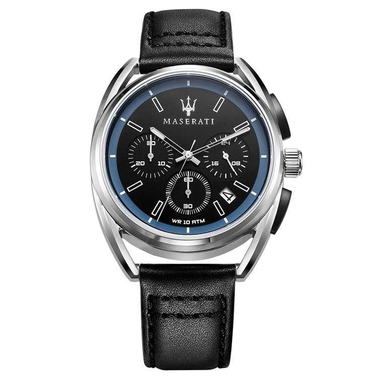 Maserati Trimarano Chronograph Black Dial Black Leather Strap Watch For Men - R8871632001 Buy Now By Maserati