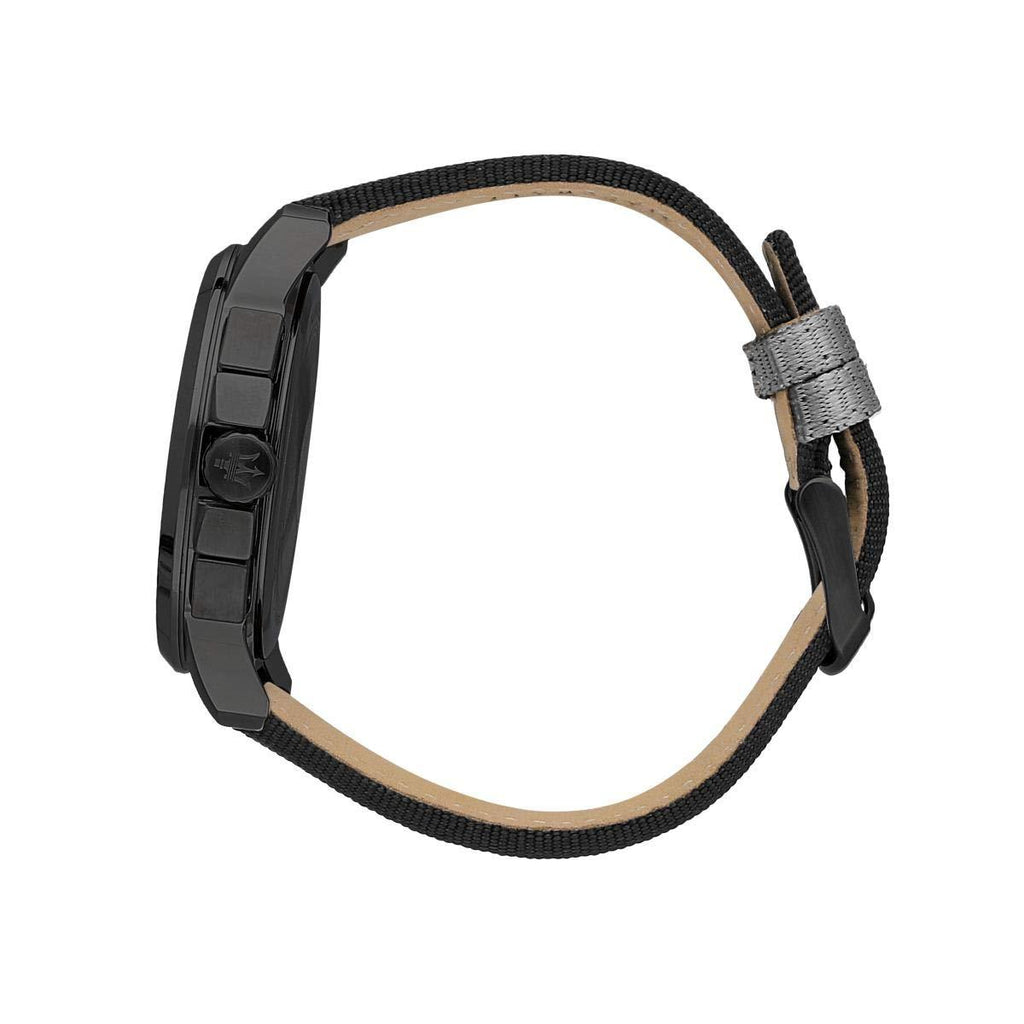 Maserati Royale 44mm Black Dial Stainless Steel Fiber Strap Watch For Men - R8871637002 Buy Now By Maserati