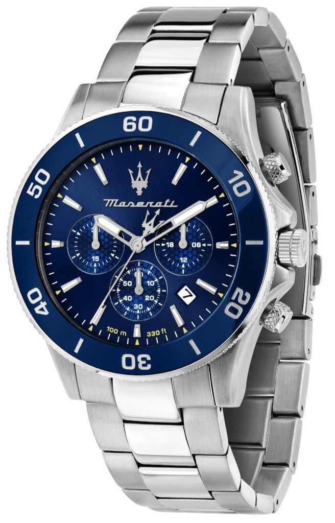 Maserati Competizione Chronograph Blue Dial Silver Steel Strap Watch For Men - R8873600002 Buy Now By Maserati