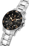 Maserati Competizione Chronograph Black Dial Silver Steel Strap Watch For Men - R8873600003 Buy Now By Maserati
