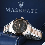 Maserati Traguardo Chronograph Brown Dial Two Tone Steel Strap Men's Watch - R8873612003 Buy Now By Maserati