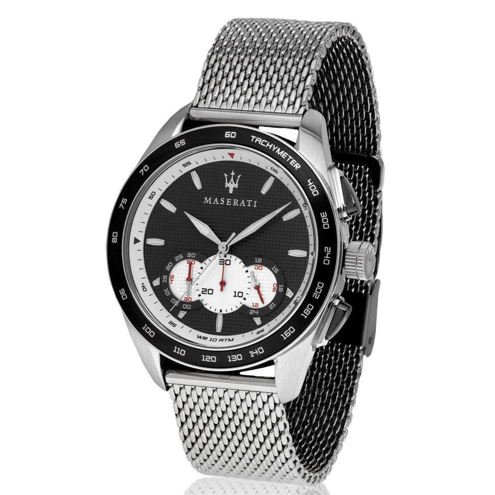 Maserati Traguardo Chronograph Black Dial Silver Mesh Bracelet Watch For Men - R8873612008 Buy Now By Maserati