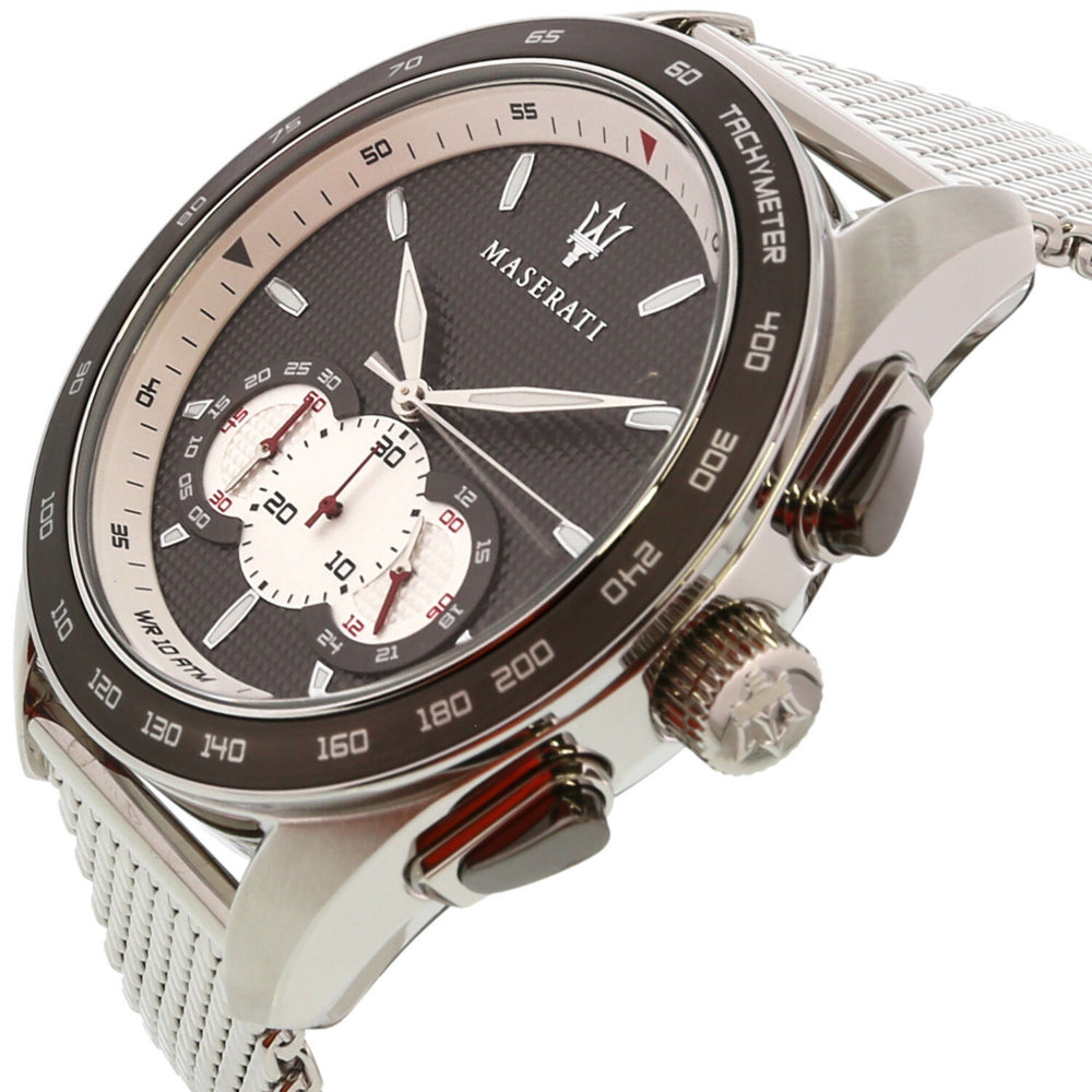 Maserati Traguardo Chronograph Black Dial Silver Mesh Bracelet Watch For Men - R8873612008 Buy Now By Maserati