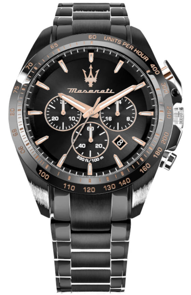 Maserati Traguardo Chronograph Black Dial Black Steel Strap Watch For Men - R8873612048 Buy Now By Maserati