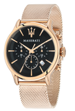 Maserati Epoca Black Dial Gold Mesh Bracelet Watch For Men - R8873618005 Buy Now By Maserati