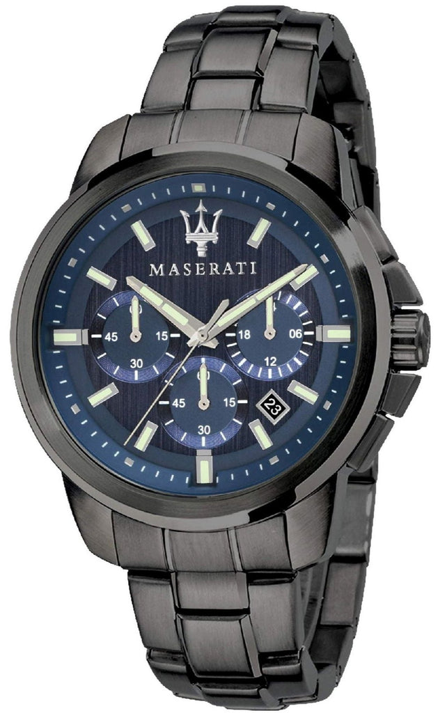 Maserati Successo Chronograph Blue Dial Black Steel Strap Watch For Men - R8873621005 Buy Now By Maserati