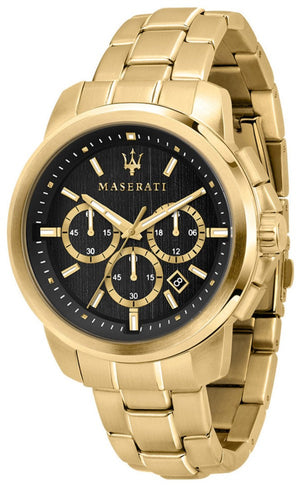 Maserati Successo 44mm Black Dial Gold Stainless Steel Strap Watch For Men - R8873621013 Buy Now By Maserati