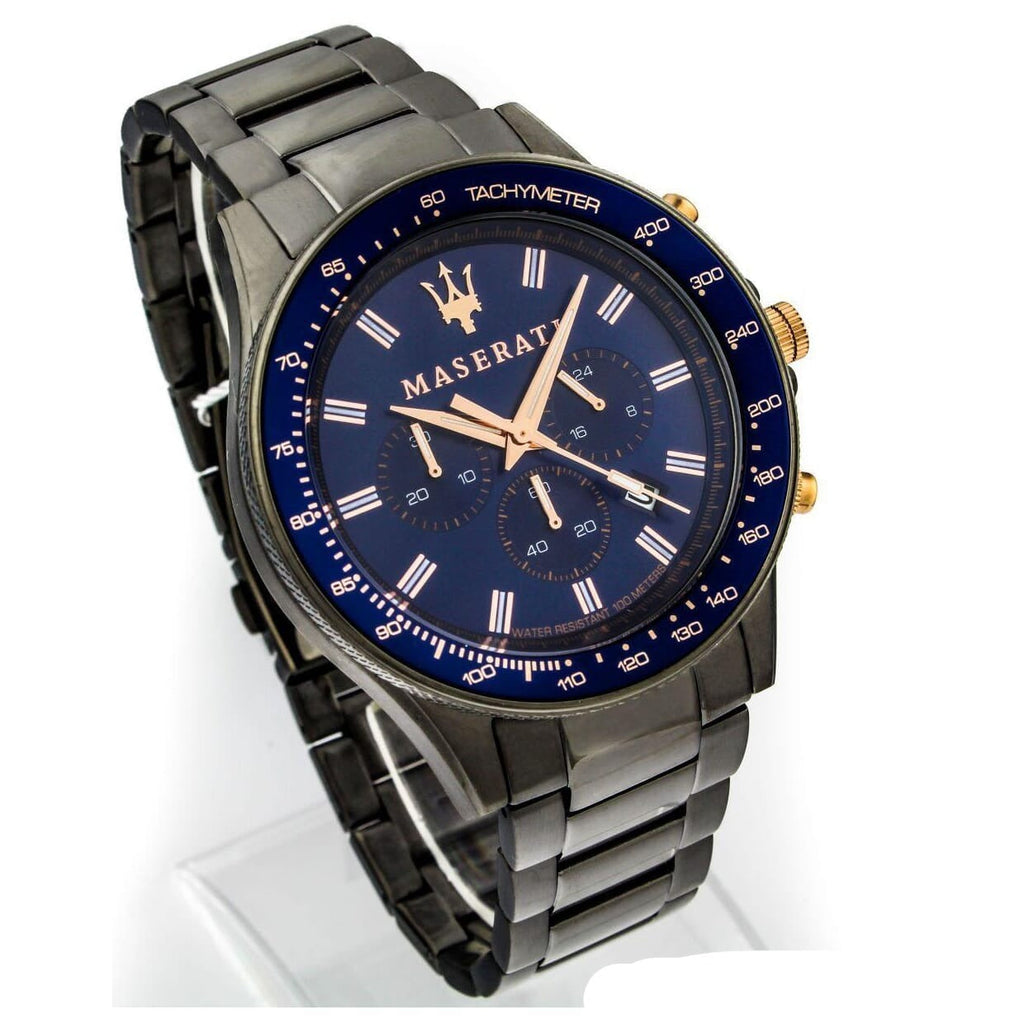 Maserati SFIDA Chronograph Blue Dial Grey Steel Strap Watch For Men - R8873640001 Buy Now By Maserati