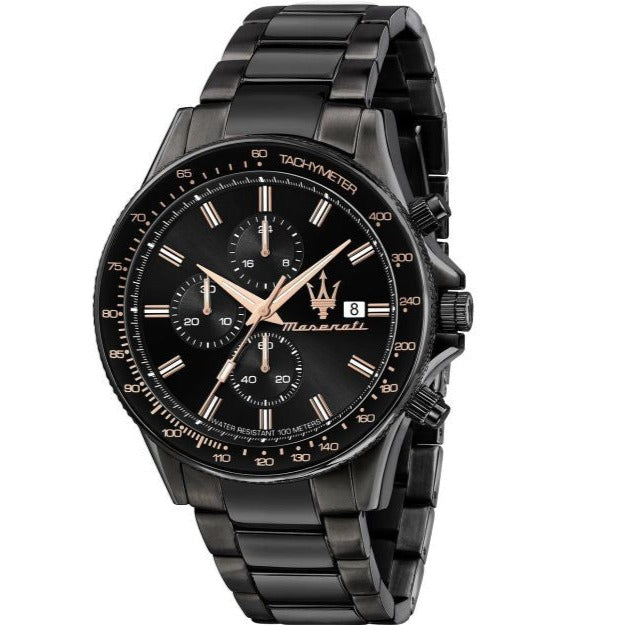 Maserati SFIDA Chronograph Black Dial Black Steel Strap Watch For Men - R8873640011 Buy Now By Maserati