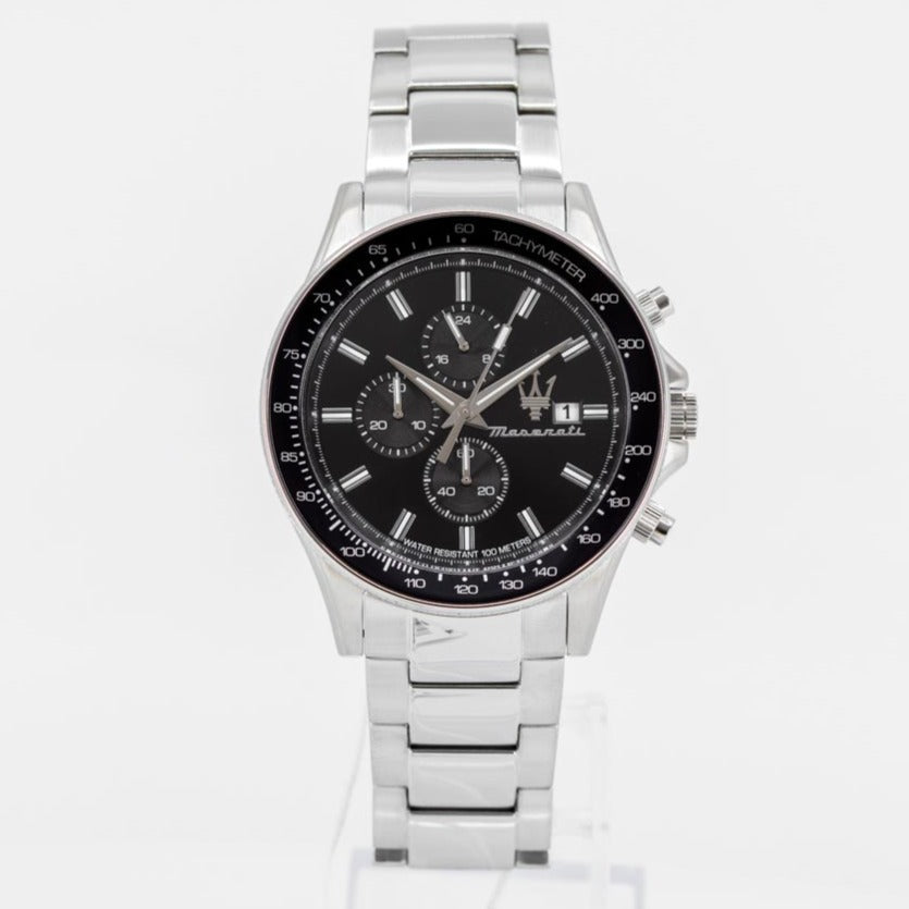 Maserati SFIDA Chronograph Black Dial Silver Steel Strap Watch For Men - R8873640015 Buy Now By Maserati