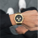 Maserati Stile 45mm Chronograph Black Dial Gold Steel Strap Watch For Men - R8873642001 Buy Now By Maserati