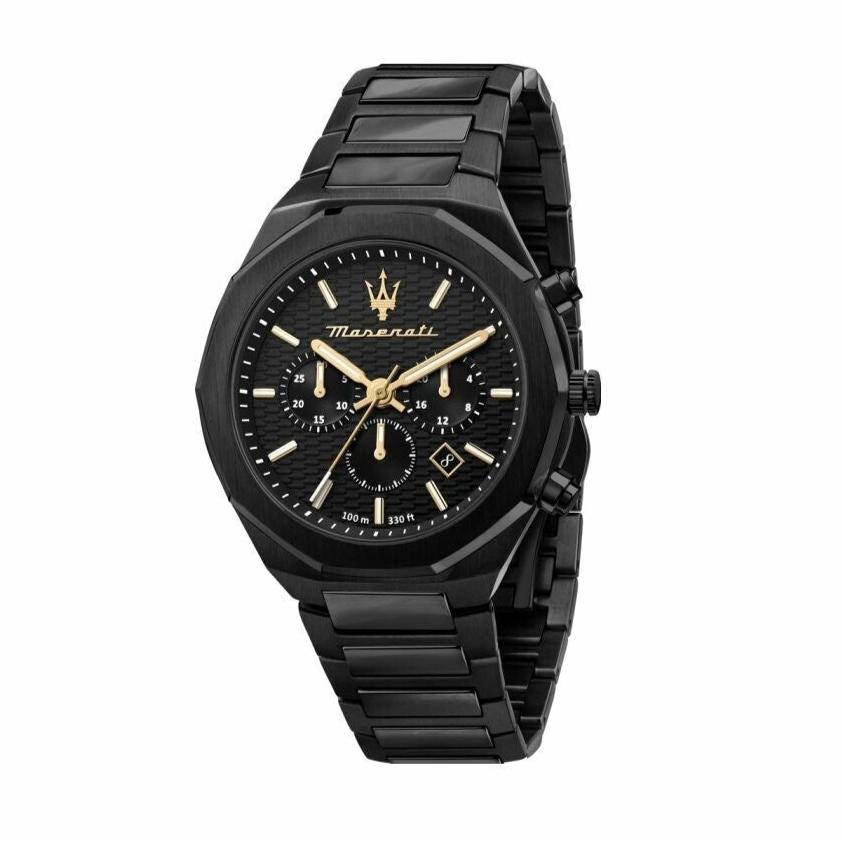 Maserati Stile Chronograph Black Dial Black Steel Strap Watch For Men - R8873642005 Buy Now By Maserati