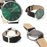 Coach Charles Green Dial Black Leather Strap Watch for Men - 14602436 Buy Now By Coach