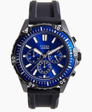 Fossil Garrett Chronograph Blue Dial Black Rubber Strap Watch for Men - FS5695 Buy Now By Fossil