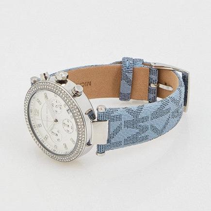 Michael Kors Parker Silver Dial Blue Leather Strap Watch For Women - MK6936 Buy Now By Michael Kors