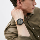 Armani Exchange Hampton Chronograph Green Dial Brown Leather Strap Watch For Men - AX2412 Buy Now By Armani Exchange