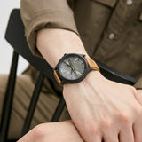 Armani Exchange Hampton Chronograph Green Dial Brown Leather Strap Watch For Men - AX2412 Buy Now By Armani Exchange