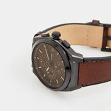 Fossil Everett Chronograph Black Dial Brown Leather Strap Watch for Men - FS5798 Buy Now By Fossil