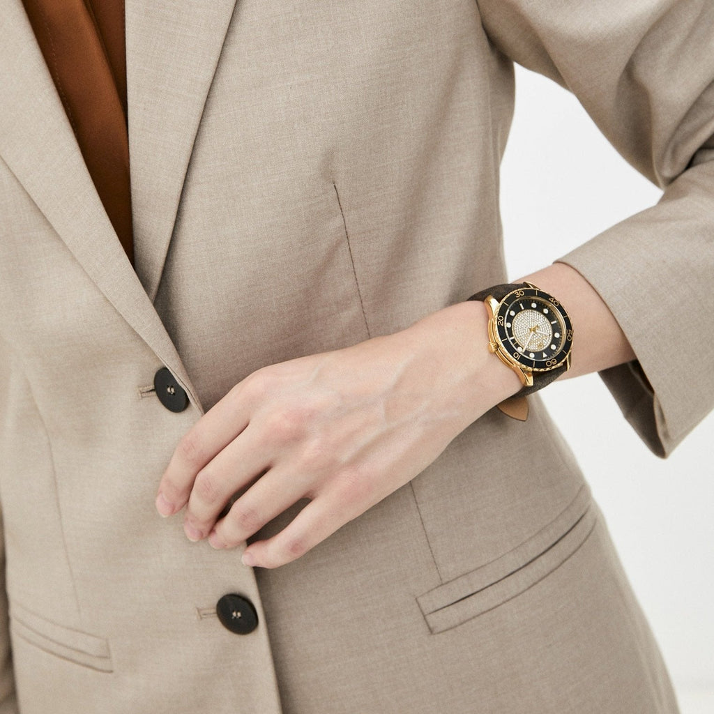 Michael Kors Runway Quartz Black Dial Brown Leather Strap Watch For Women - MK6979 Buy Now By Michael Kors