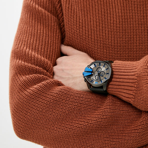 Diesel Mega Chief Chronograph Black Dial Black Nylon Strap Watch For Men - DZ4500 Buy Now By Diesel