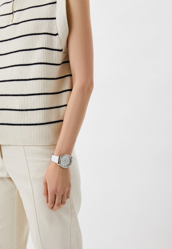 Michael Kors Runway Three Hand White Dial White Leather Strap Watch For Women - MK6998 Buy Now By Michael Kors