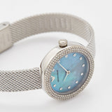 Emporio Armani Rosa Diamonds Mother of Pearl Blue Dial Silver Mesh Bracelet Watch For Women - AR11380 Buy Now By Emporio Armani