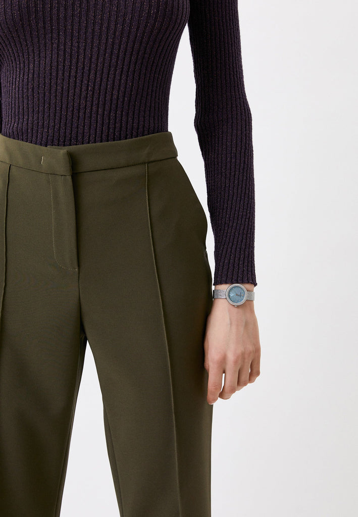 Emporio Armani Rosa Diamonds Mother of Pearl Blue Dial Silver Mesh Bracelet Watch For Women - AR11380 Buy Now By Emporio Armani