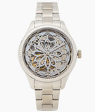 Fossil Rye Automatic Skeleton Silver Dial Silver Steel Strap Watch for Women - BQ3753 Buy Now By Fossil