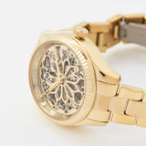Fossil Rye Automatic Skeleton Gold Dial Gold Steel Strap Watch for Women - BQ3755 Buy Now By Fossil