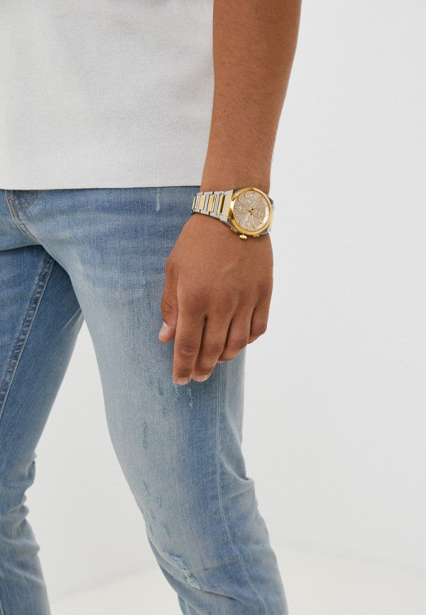 Fossil Everett Chronograph Gold Dial Two Tone Steel Strap Watch for Men - FS5796 Buy Now By Fossil