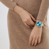 Guess Luna Quartz Blue Dial Silver Steel Strap Watch For Women - GW0308L4 Buy Now By Guess