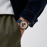 Armani Exchange Hampton Chronograph Rose Gold Dial Blue Silicone Strap Watch For Men - AX1730 Buy Now By Armani Exchange