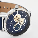 Armani Exchange Cayde Chronograph Blue Dial Blue Leather Strap Watch for Men - AX2746 Buy Now By Armani Exchange