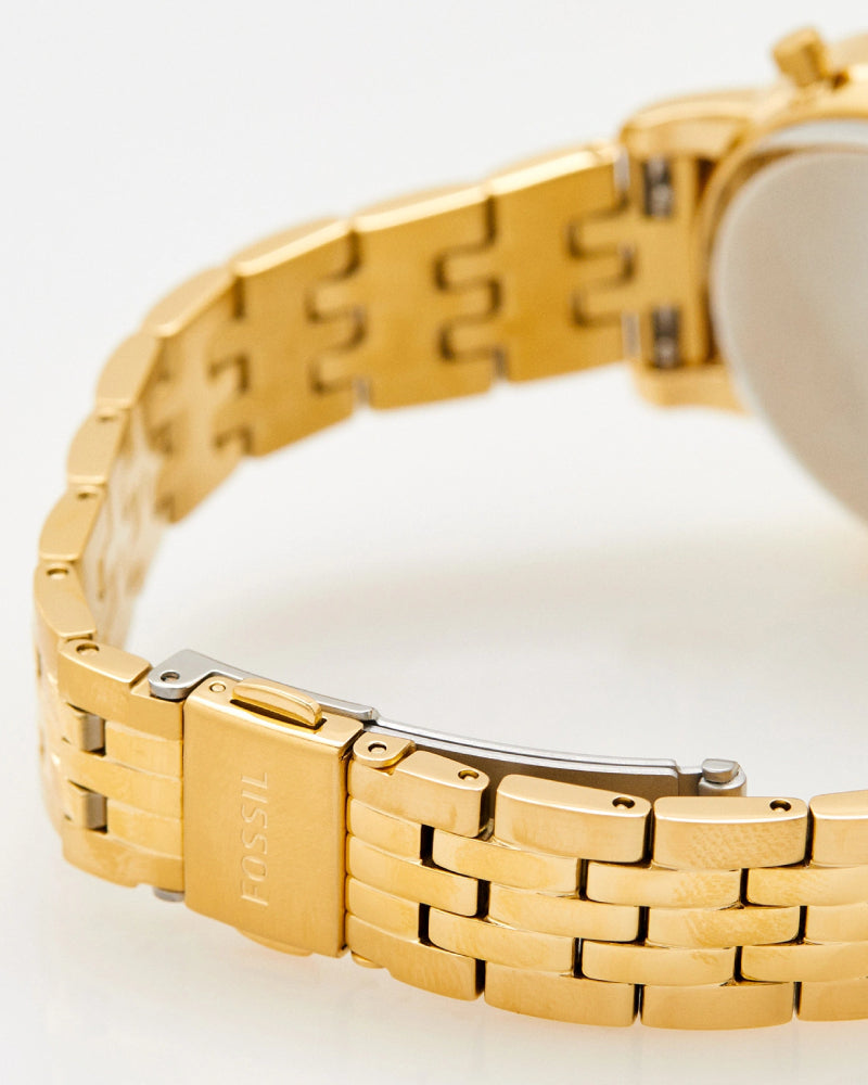 Fossil Neutra Chronograph Gold Dial Gold Steel Strap Watch for Women - ES5219 Buy Now By Fossil