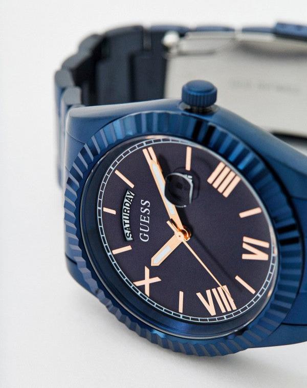 Guess Connoisseur Quartz Blue Dial Blue Steel Strap Watch For Men - GW0265G9 Buy Now By Guess