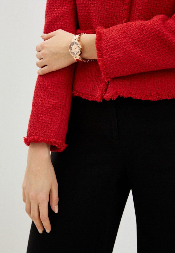 Guess Crystal Clear Rose Gold Dial Rose Gold Steel Strap Watch for Women - GW0470L3 Buy Now By Guess