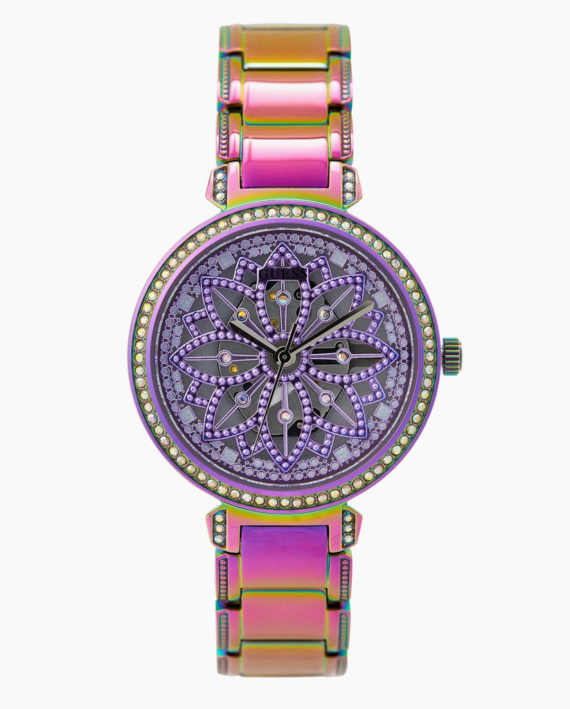 Guess Lily Analog Purple Dial Purple Steel Strap Watch For Women - GW0528L4 Buy Now By Guess