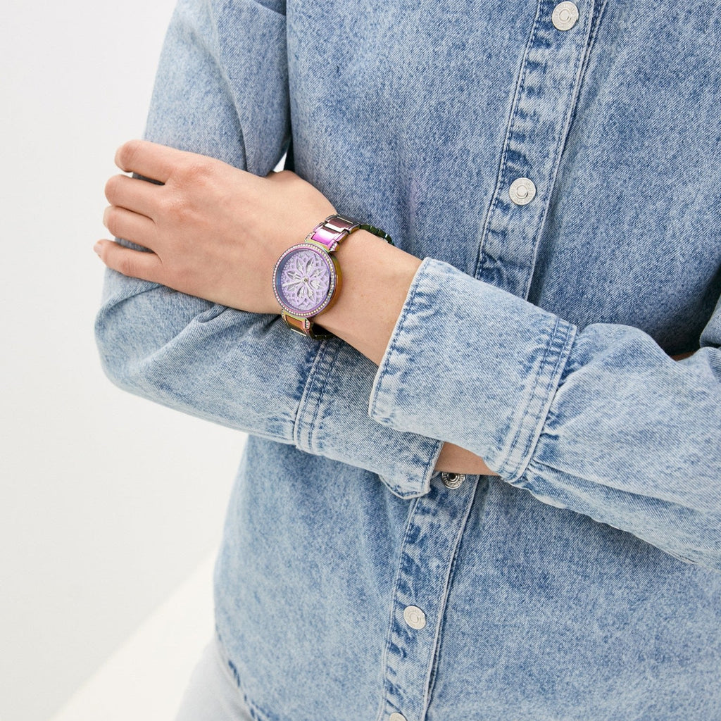 Guess Lily Analog Purple Dial Purple Steel Strap Watch For Women - GW0528L4 Buy Now By Guess