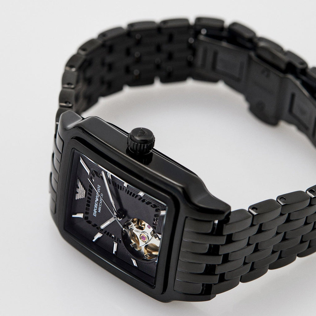 Emporio Armani Meccanico Black Dial Black Steel Strap Watch For Men - AR60058 Buy Now By Emporio Armani