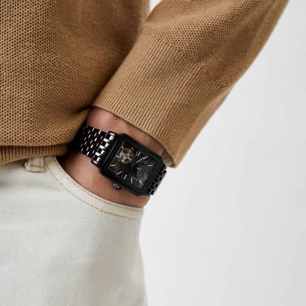 Emporio Armani Meccanico Black Dial Black Steel Strap Watch For Men - AR60058 Buy Now By Emporio Armani