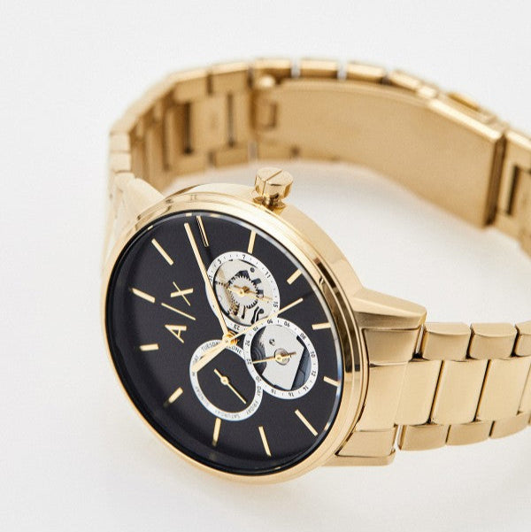 Armani Exchange Cayde Chronograph Black Dial Gold Steel Strap Watch for Men - AX2747 Buy Now By Armani Exchange