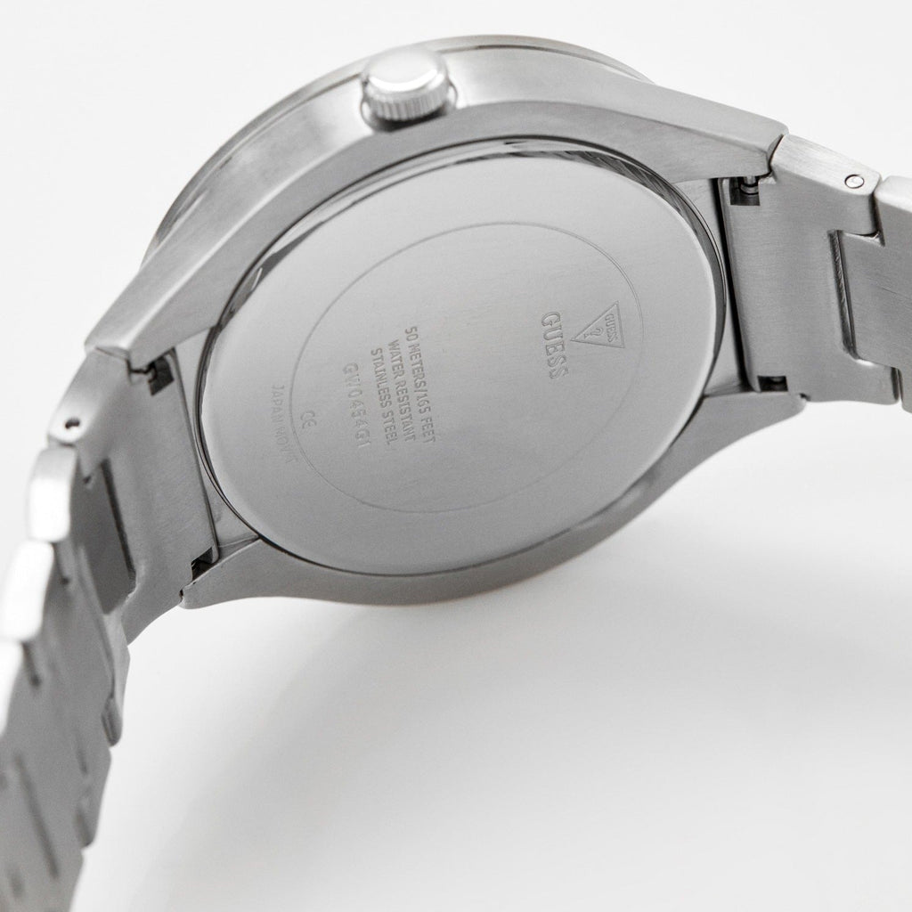 Guess Scope Black Dial Silver Steel Strap Watch for Men - GW0454G1 Buy Now By Guess