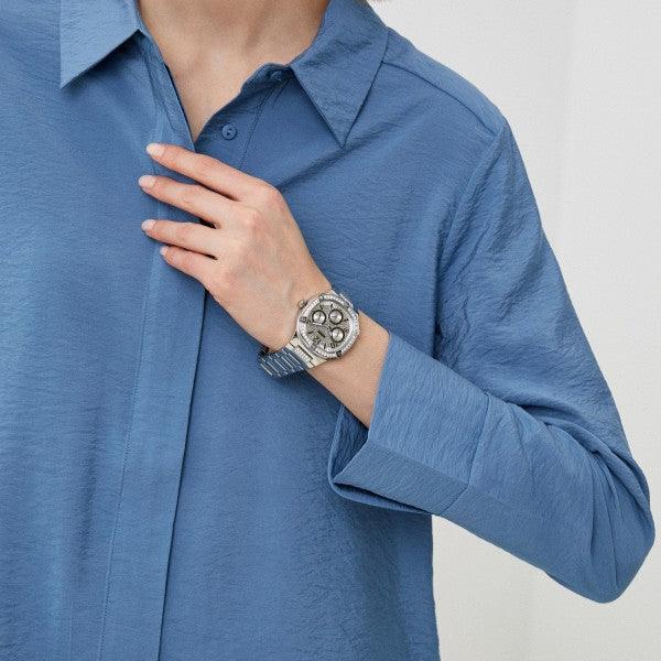 Guess Duchess Quartz Silver Dial Silver Steel Strap Watch For Women - GW0558L1 Buy Now By Guess