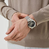 Guess Continental Quartz Black Dial Silver Mesh Strap Watch For Men - GW0582G1 Buy Now By Guess