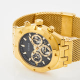 Guess Continental Chronograph Black Dial Gold Mesh Strap Watch For Men - GW0582G2 Buy Now By Guess