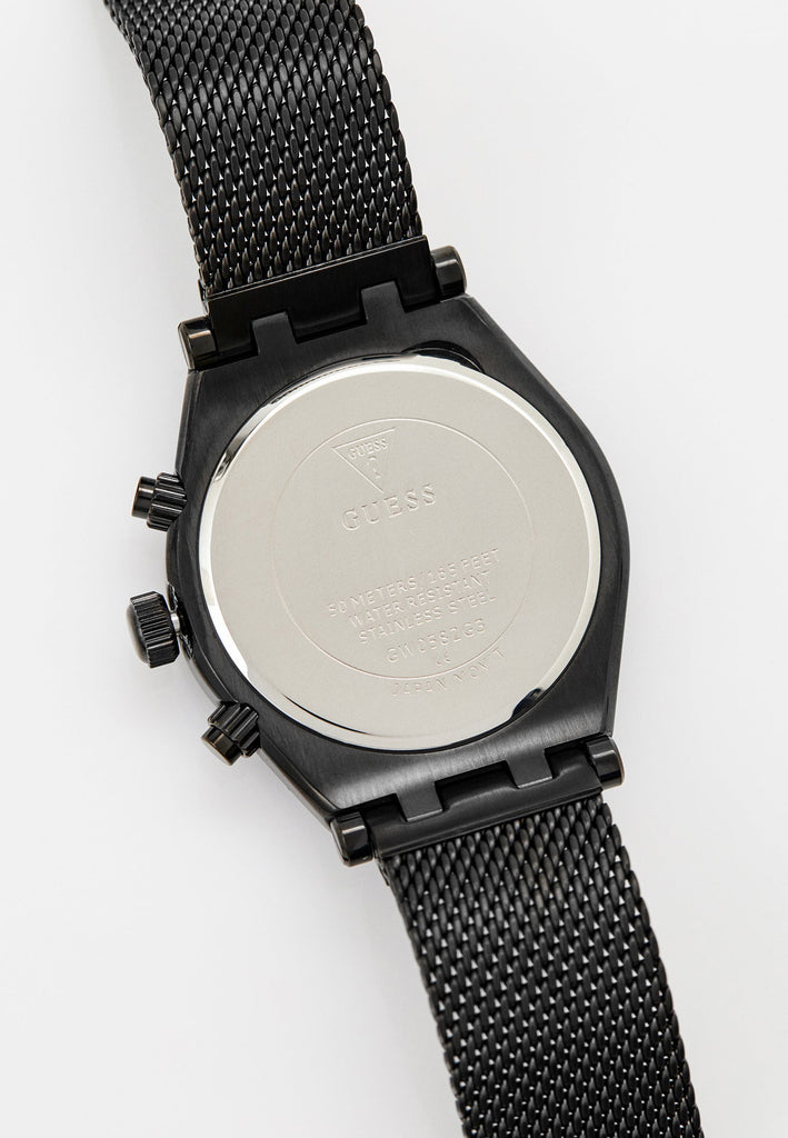 Guess Continental Chronograph Black Dial Black Mesh Strap Watch For Men - GW0582G3 Buy Now By Guess