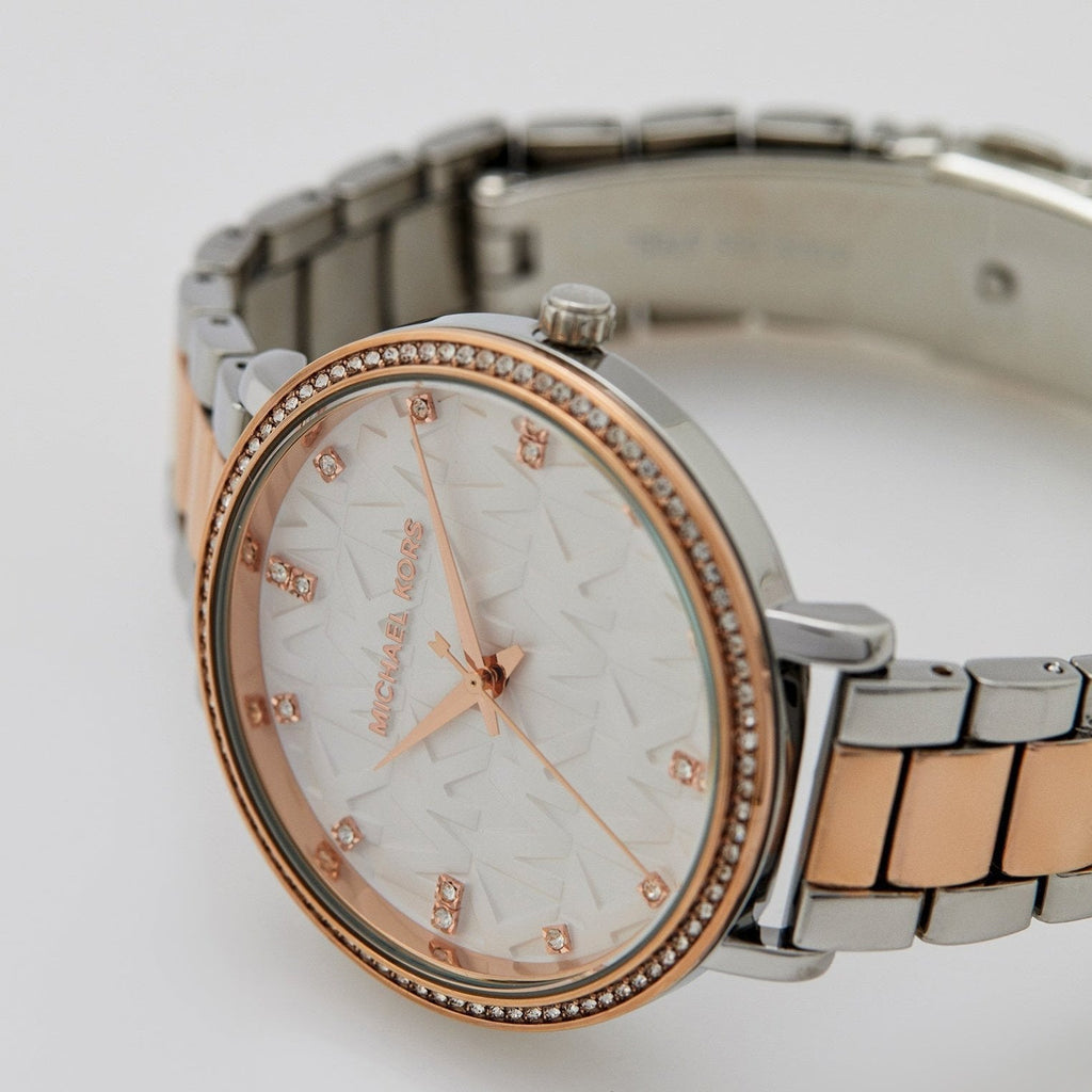 Michael Kors Pyper Quartz White Dial Two Tone Steel Strap Watch For Women - MK4667 Buy Now By Michael Kors