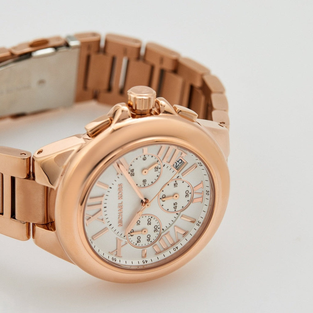 Michael Kors Camille Chronograph White Dial Rose Gold Steel Strap Watch For Women - MK7271 Buy Now By Michael Kors
